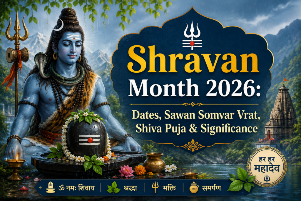 Shravan Month 2026: Dates, Sawan Somvar Vrat, Shiva Puja & Significance 1 Shravan Month 2026 Dates