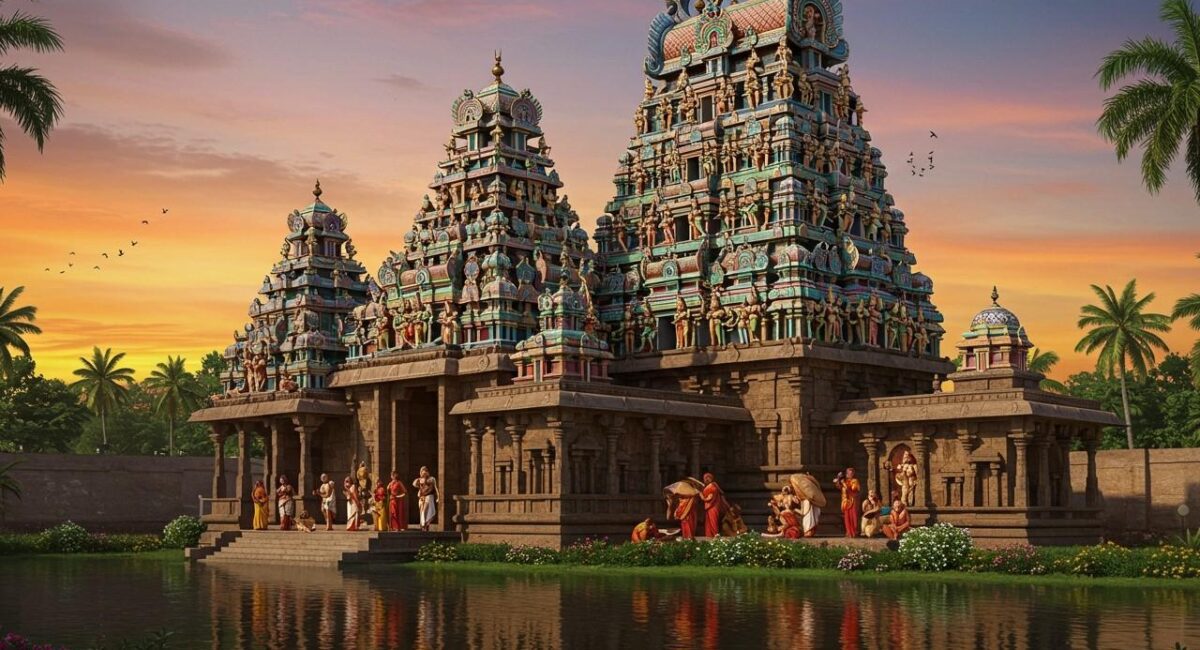 Nagara Style Temple Shikhara Curvilinear spire of North Indian temple architecture.