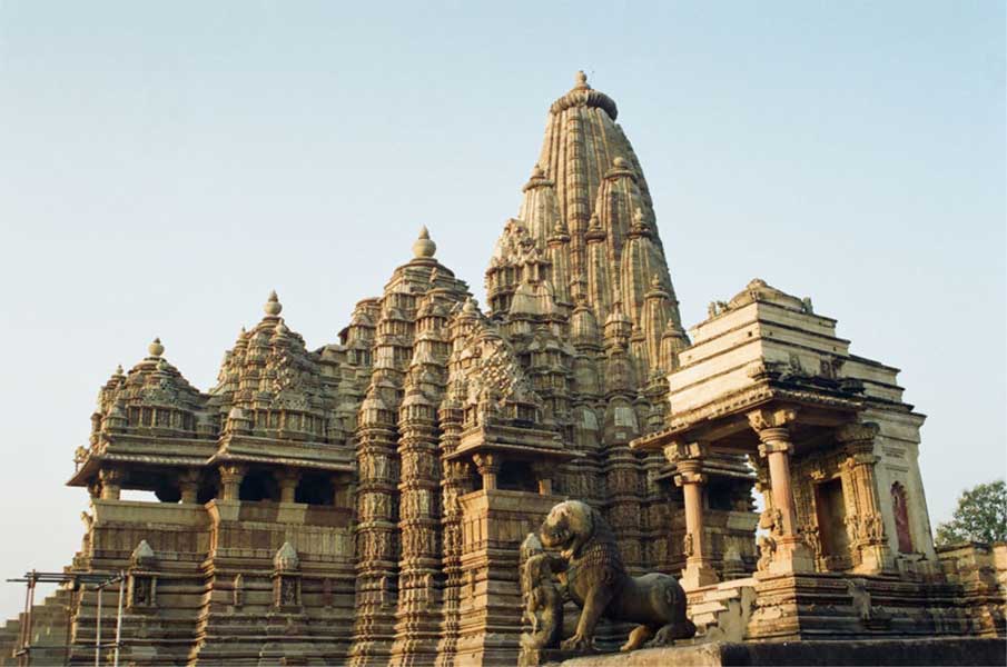 Kandariya Mahadeva Temple showcasing classic Nagara style architecture with ornate shikhara