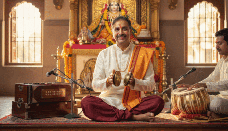 What is Kirtan – Meaning, History & Significance in Marathi Tradition 5 Devotional Kirtan performance by a Kirtankar in Maharashtra.