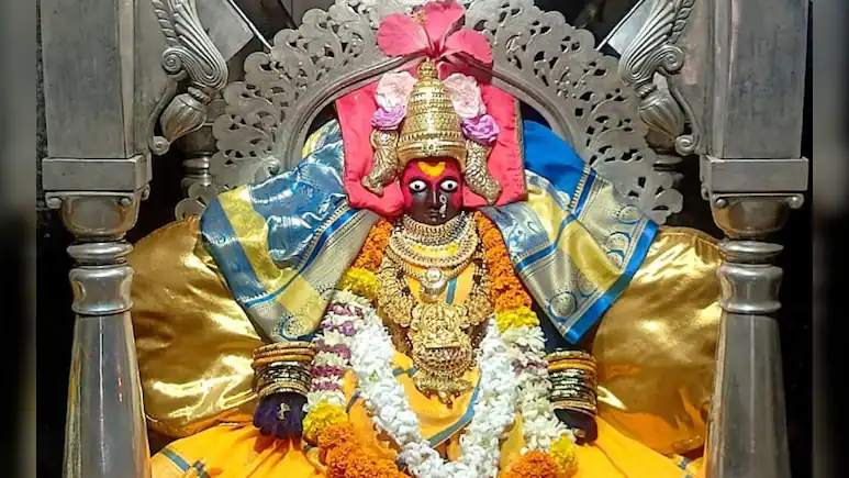 Yamai Devi Temple, Aundh 1 Aerial view of Yamai Devi Temple Aundh on the hill, showing the staircase and surrounding landscape