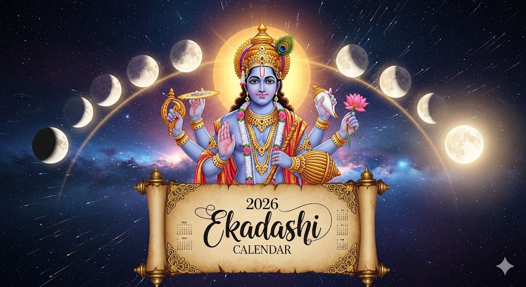 Comprehensive Ekadashi in 2026 Calendar Table with Lord Vishnu and Lunar Phases
