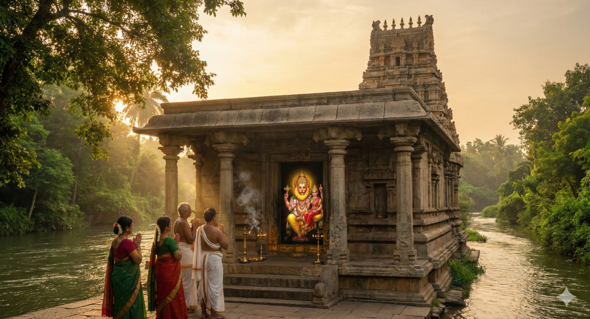 Vadapally Lakshmi Narasimha Swamy Temple in Telangana near Godavari river