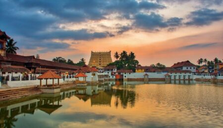 Padmanabhaswamy Temple 1 Wide shot of Padmanabhaswamy temple entrance