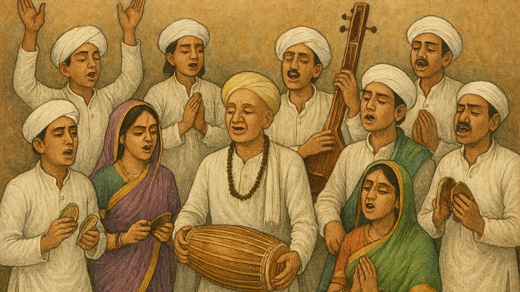 अखंड हरिनाम सप्ताह - वारकरी भक्त हरिनाम करताना