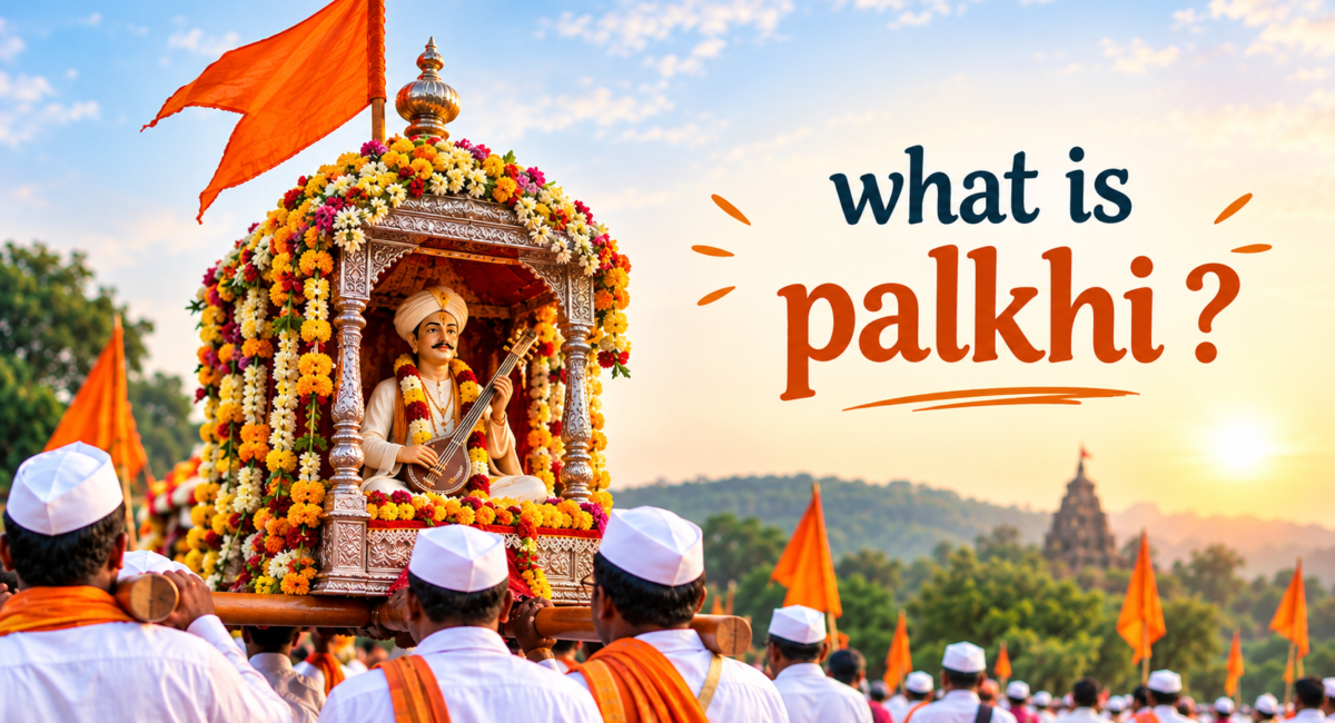 Palkhi: Meaning, History, Routes & Significance of the Pandharpur Wari Palkhi 1 Tukaram Maharaj Palkhi chariot near Pune"